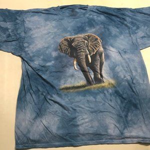 Elephant African Tusks Elephants The Mountain Animal Blue Adult T-Shirt 3X